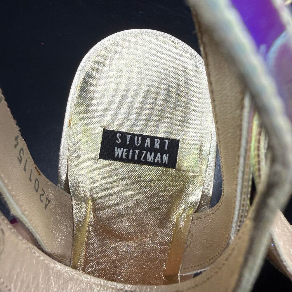 Stuart Weitzman Vintage Monami Mystic Vinyl Iridescent Holographic Heels 7.5 - Picture 12 of 14
